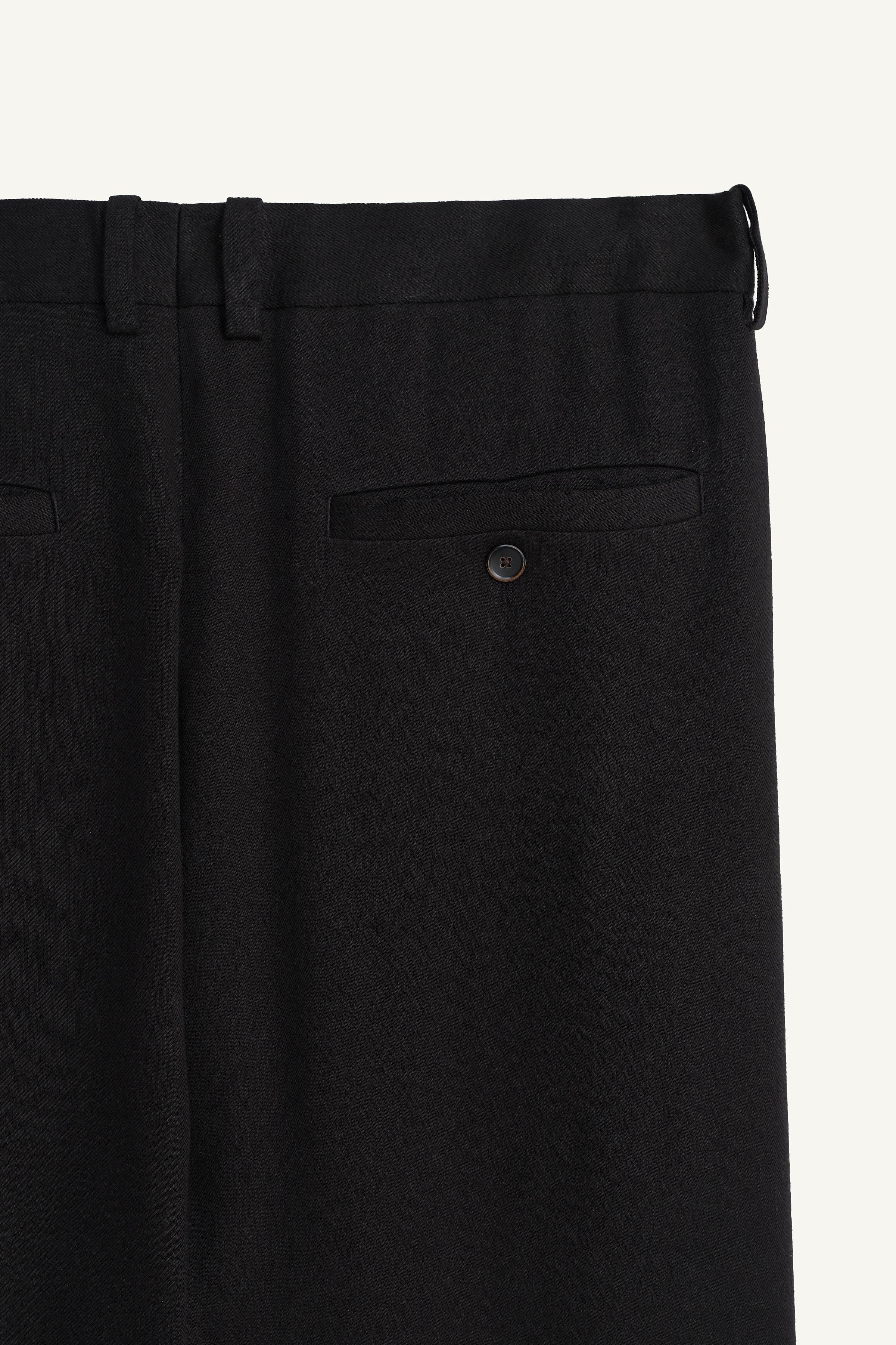 LINEN - LYOCELL PLEATED SUIT PANTS